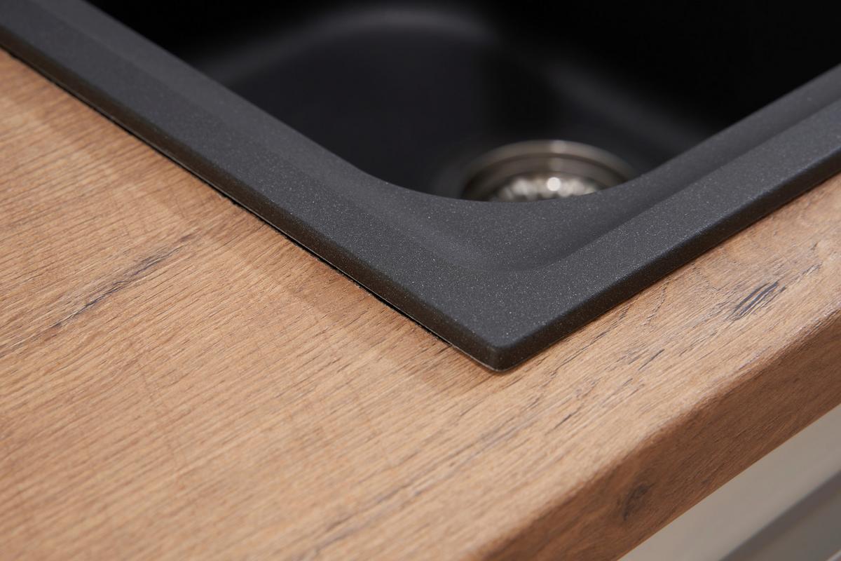 Spüle Respekta Stein Bxt: 86x50 cm - Schwarz, Trend, Stein (86/20,9/50cm) - Respekta