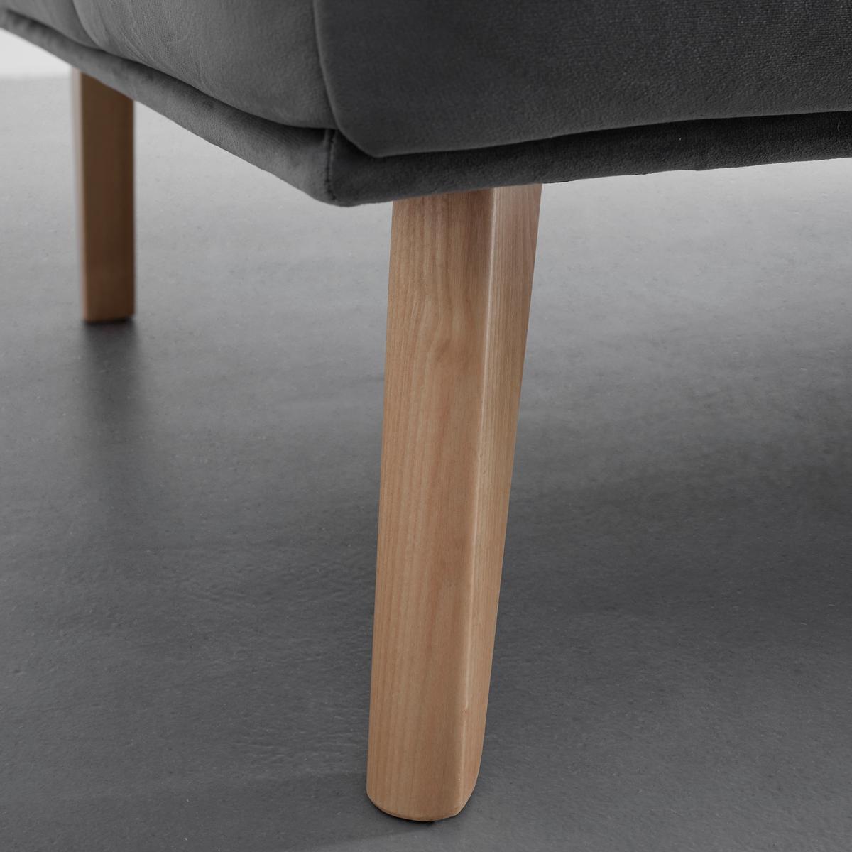 Rozkládací pohovka ALVA, tmavě šedá - tmavě šedá/přírodní barvy, Moderní, dřevo/textil (185/80/88cm) - Bessagi Home