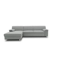 Ecksofa Jamie Rücken Echt Silberfarben Webstoff - Chromfarben/Silberfarben, KONVENTIONELL, Textil (150/251cm) - MID.YOU