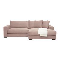 Rohová sedačka PEDRO, pravá, růžový manšestr - růžová, Moderní, textil (265/180cm) - Mömax