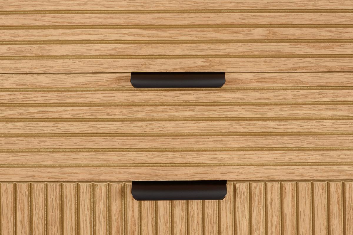 Kommode Schwarz, Eiche Dekor B: 120cm - Eichefarben/Schwarz, Design, Holz/Holzwerkstoff (120/80/40cm) - Livetastic