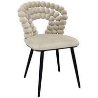 Židle LIA velúr béžová - černá/béžová, Lifestyle, kov/dřevo (55/85/62cm) - Mömax