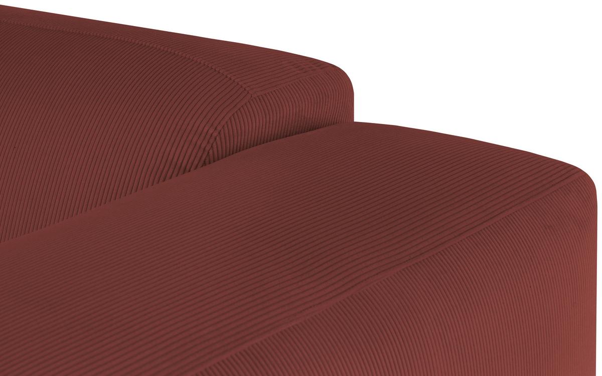 Ecksofa Hannah Rot 170x252 cm - Rot/Schwarz, Design, Textil (170/252cm) - MID.YOU