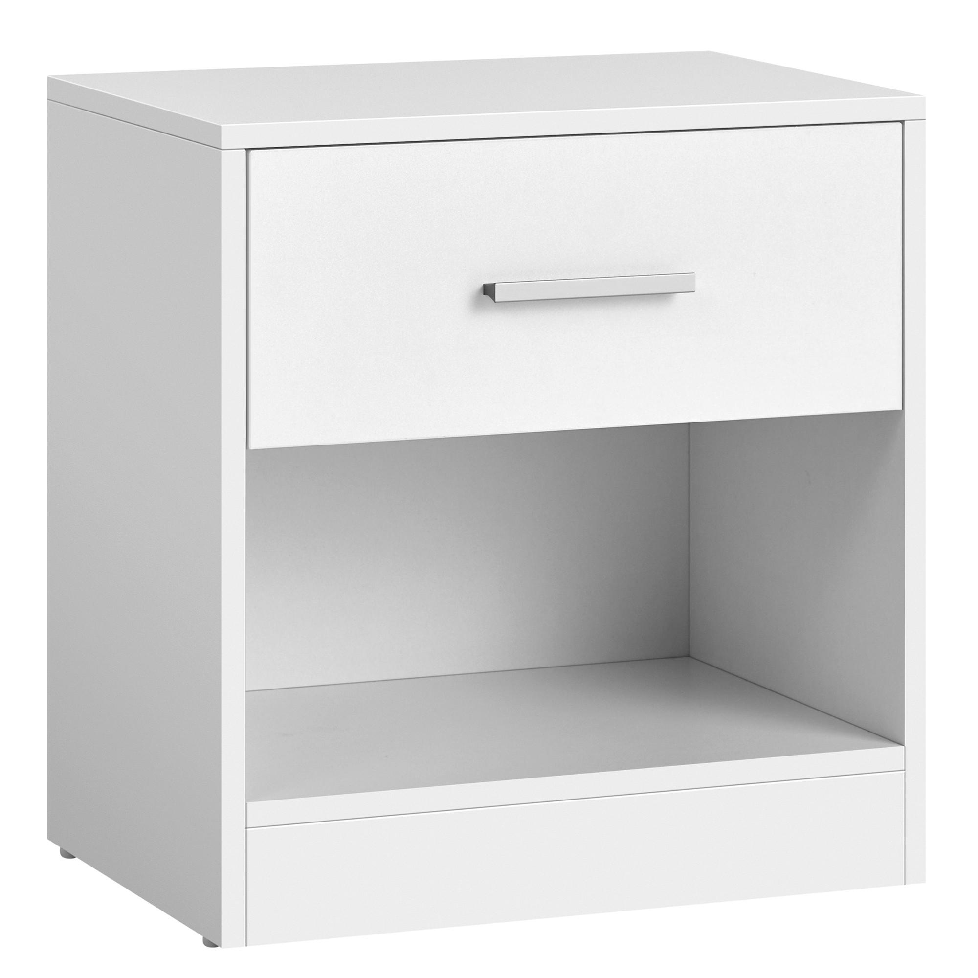 Nachttisch Weiß B: 39 cm - Weiß, Trend, Holzwerkstoff (39/41/27,6cm) - MID.YOU