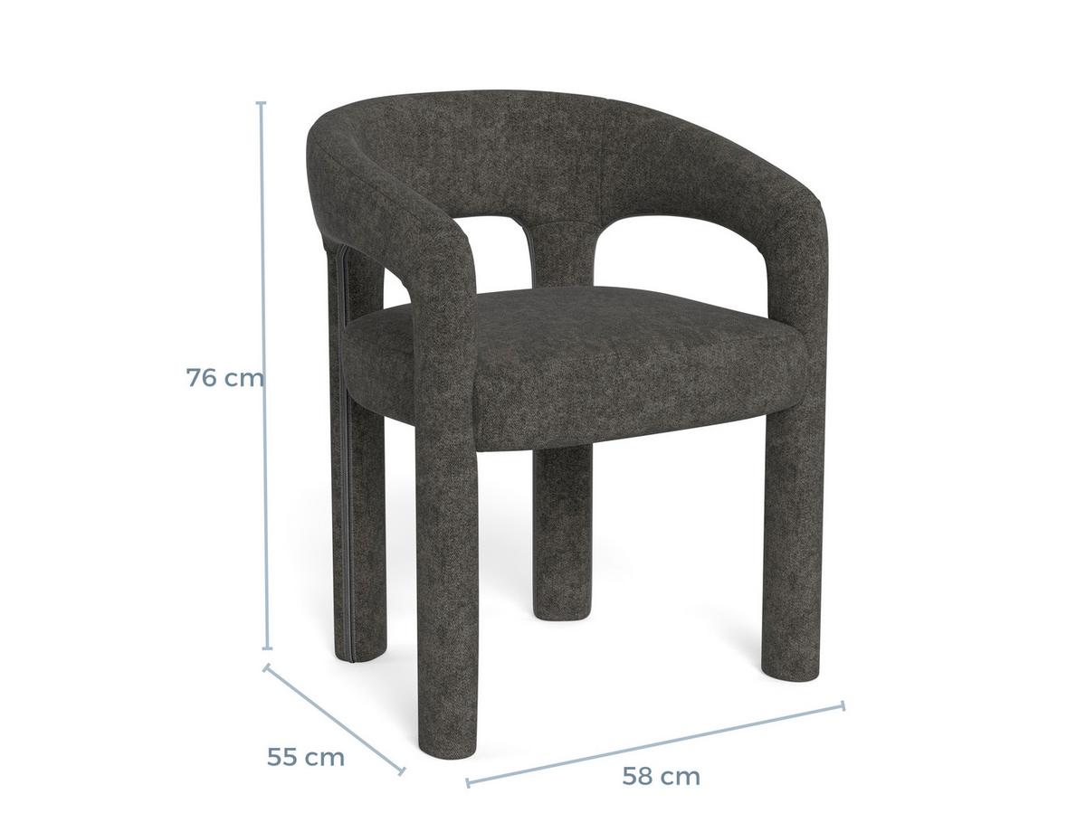 Stolička s podrúčkami Cole, tmavosivá - tmavosivá, Modern, plast (58/76/55cm) - MID.YOU