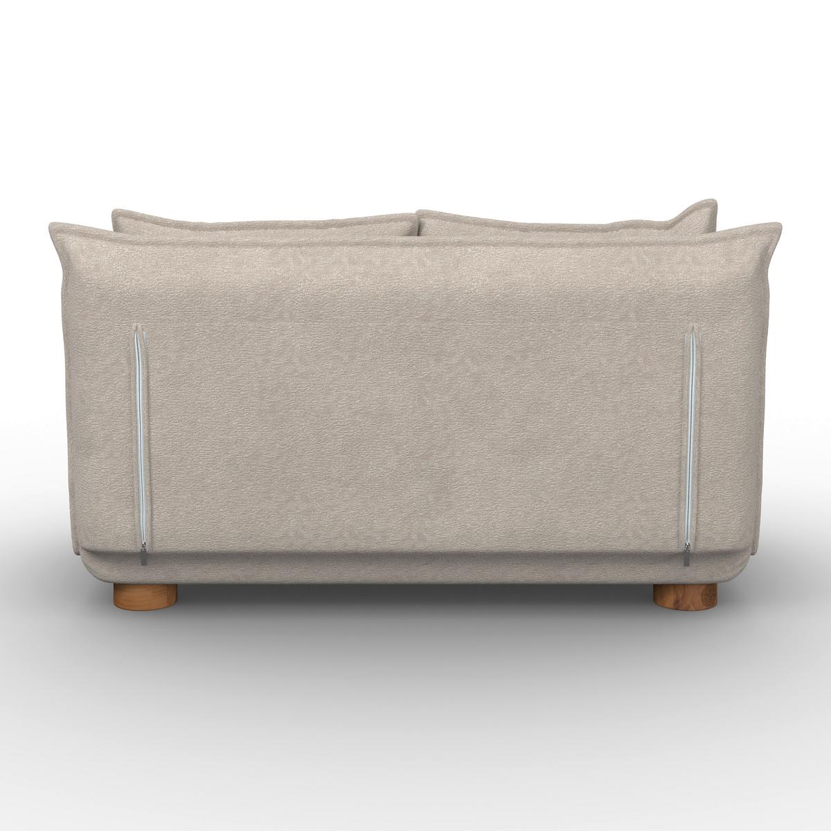 Rozkladacia pohovka BELLA, béžová, max. 240 kg - prírodná farba/béžová, Modern, kov/drevo (141/76/63cm) - Bessagi Home