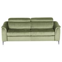 Schlafsofa Pafos Hellgrün B: 203 cm - Chromfarben/Hellgrün, Design, Textil (203/77-98/103cm) - MID.YOU
