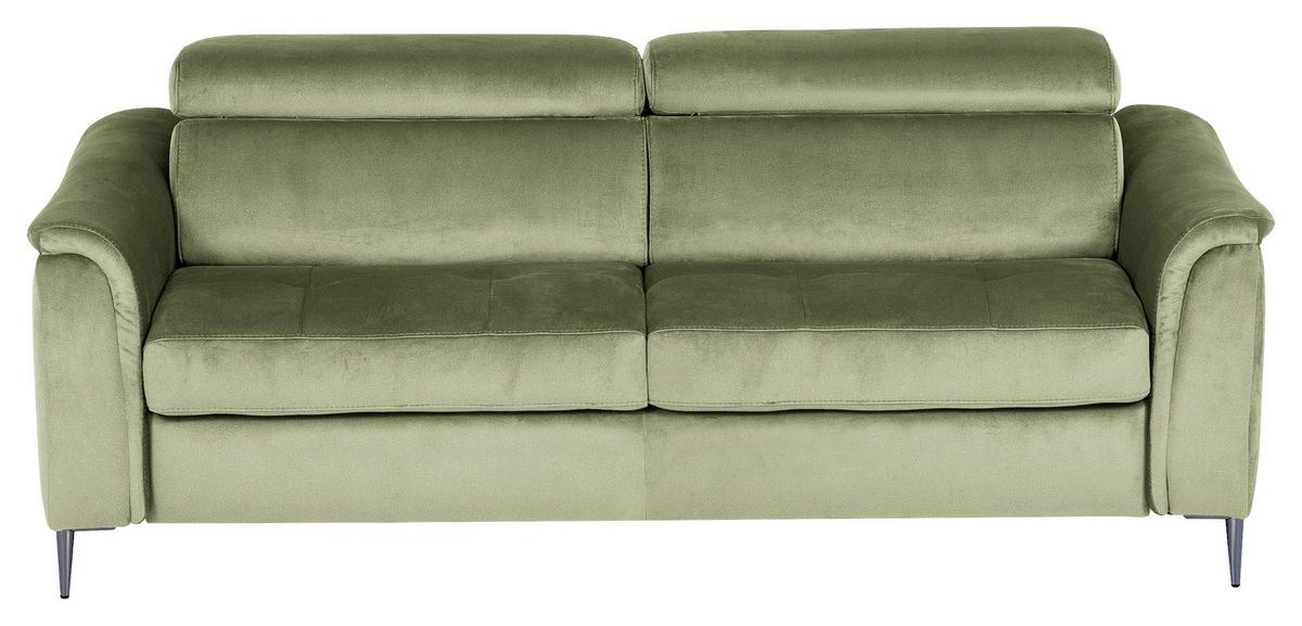 Schlafsofa Pafos Hellgrün B: 203 cm - Chromfarben/Hellgrün, Design, Textil (203/77-98/103cm) - MID.YOU