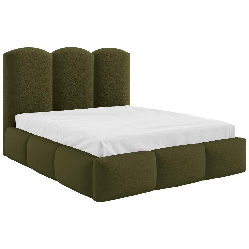 Polsterbett Bero Boucle olivgrün, LF:120x200cm