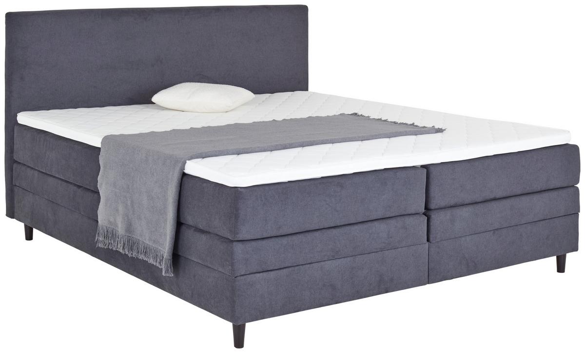 Boxspringbett Kleopatra - Anthrazit, KONVENTIONELL, Holz/Holzwerkstoff (180/200cm) - Ondega