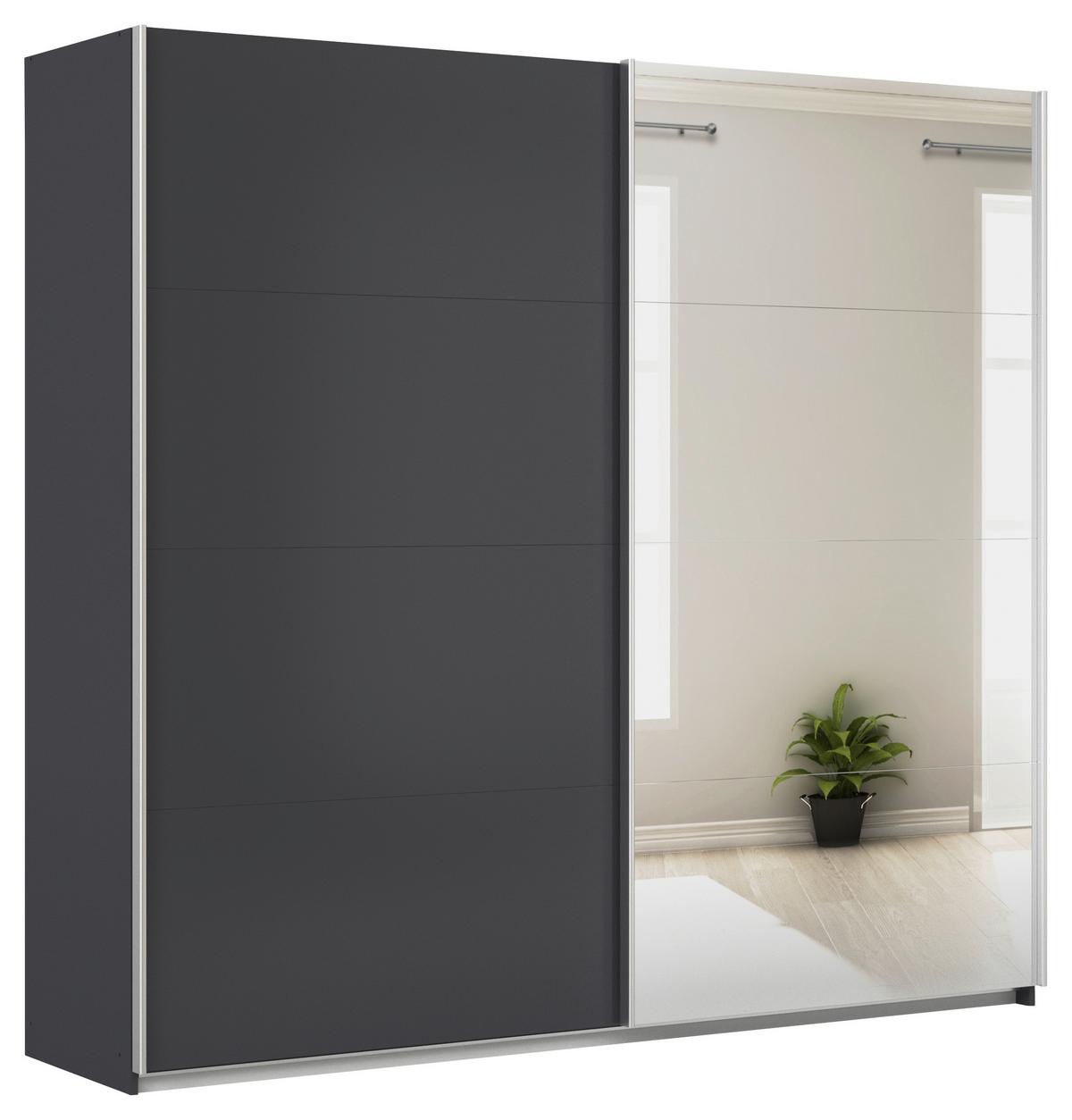 Tolóajtós Szekrény Feldkirch 225/210 Cm - ezüst/antracit, Modern, faalapú anyag (225/210/62cm)