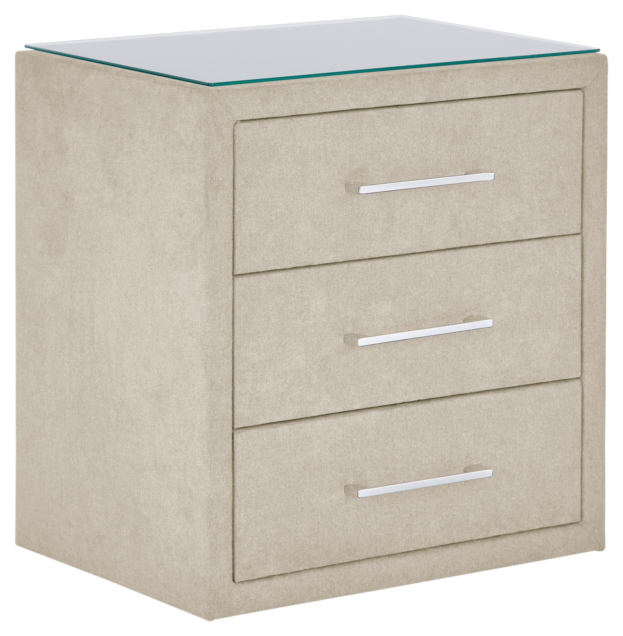 Nachtkästchen Kleopatra - Creme, KONVENTIONELL, Holzwerkstoff/Kunststoff (56/60/41cm) - Ondega