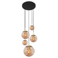 Deckenleuchte Bollique - Schwarz, Trend, Glas/Metall (60/115-373/60cm)