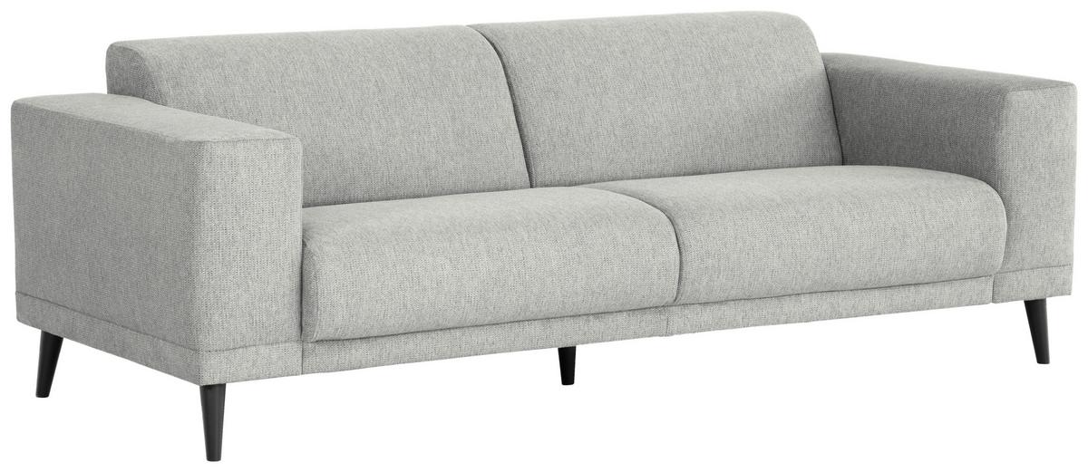3-sitzer-sofa Oslo Hellgrau B: 218 Cm - Hellgrau/Schwarz, Design, Textil (218/77/93cm) - MID.YOU
