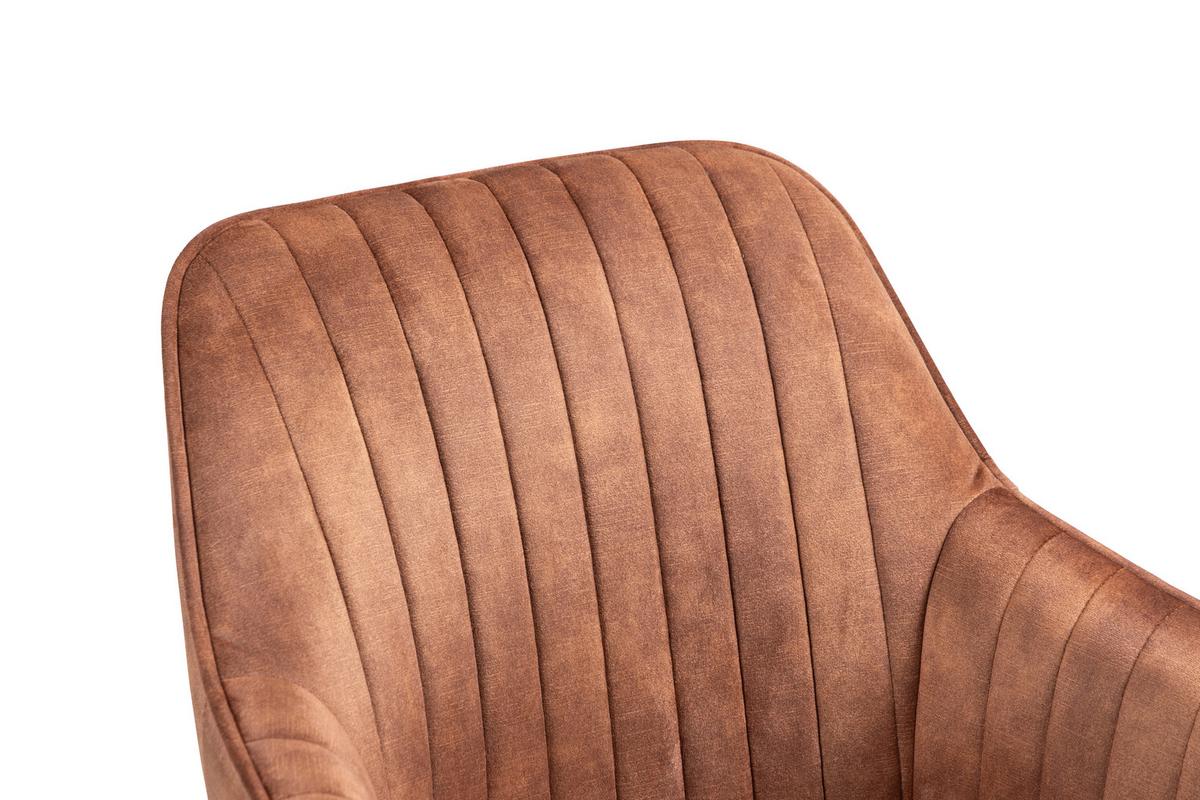 Armlehnstuhl Hanna drehbar Samt Braun,sitzfl. 180° Drehb. - Buchefarben/Braun, KONVENTIONELL, Holz/Textil (63/83/63cm) - MID.YOU