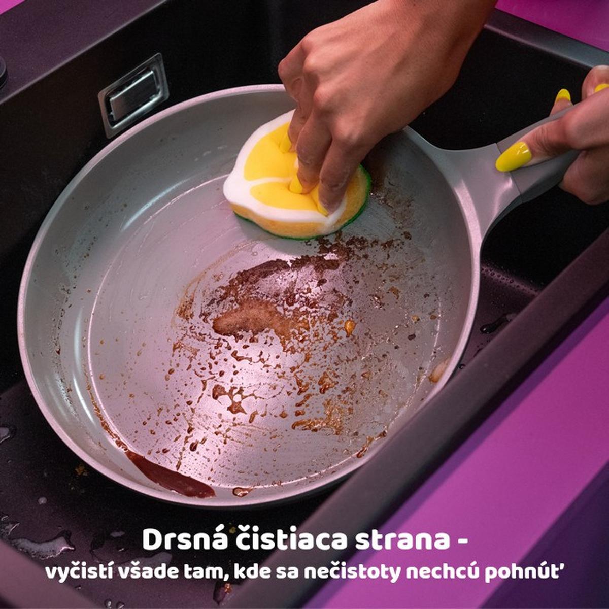 Špongia LEMON PUNCH VILEDA PUNCH LEMON HUBKA - viacfarebná, Basics, plast (10,2/15/3,2cm) - Vileda