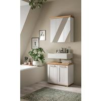 Badezimmer Verona Lärchefarben/Eiche D. B: 69cm - Silberfarben/Lärchefarben, Trend, Glas/Holzwerkstoff (69cm) - MID.YOU