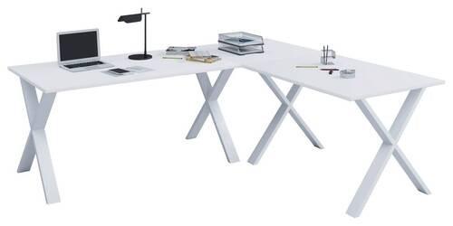 Eckschreibtisch Lona 130x130cm Weiß - Weiß, MODERN, Holzwerkstoff/Metall (130/50/76cm) - MID.YOU