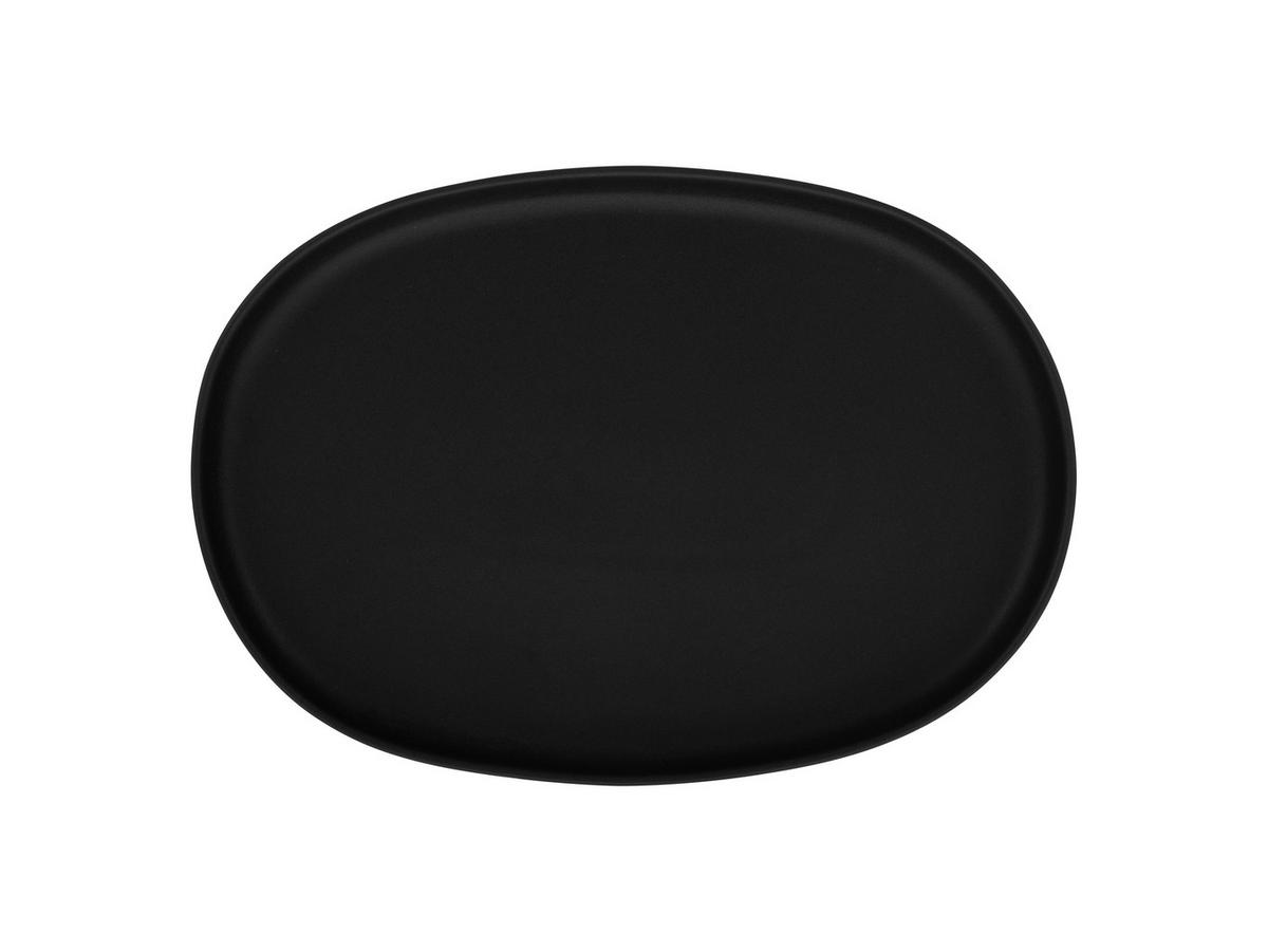 Servierplatte Uno Keramik Schwarz D: Ca. 33 Cm - Schwarz, Trend, Keramik (33cm) - Creatable