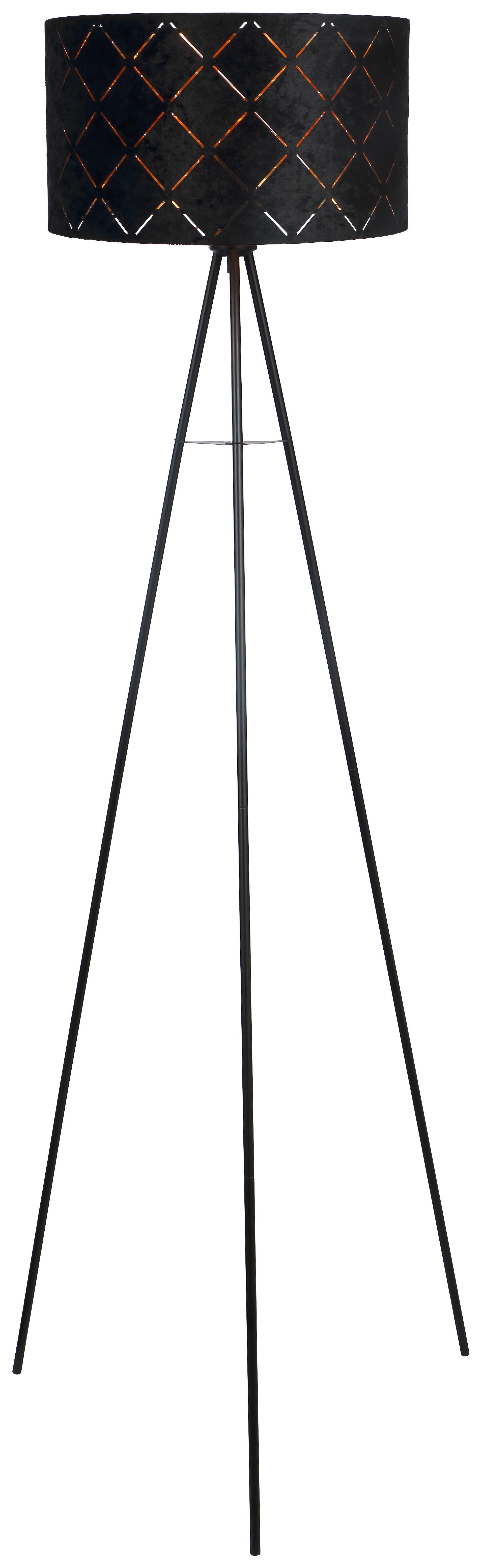 Stojací lampa Evelyn V: 149cm, 40 Watt - černá, Lifestyle, kov (149cm) - Mömax