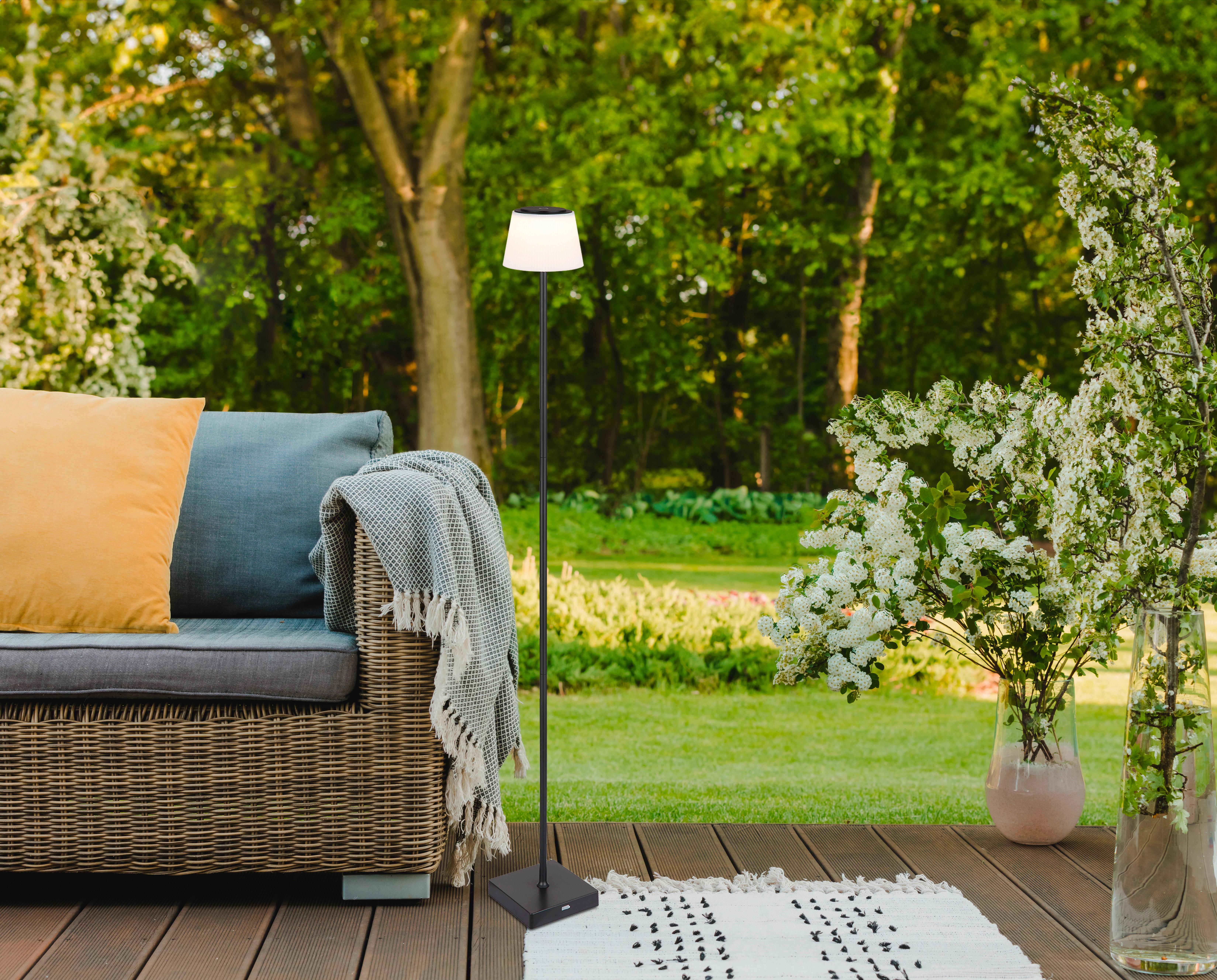 Akku-stehleuchte 58434sb - Schwarz/Weiß, Design, Kunststoff/Metall (14/14/120cm) - Globo