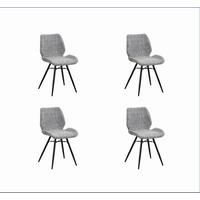 Stuhl-Set Barron Grau B: 47 cm - Schwarz/Grau, MODERN, Textil/Metall (47/82/55cm) - MID.YOU