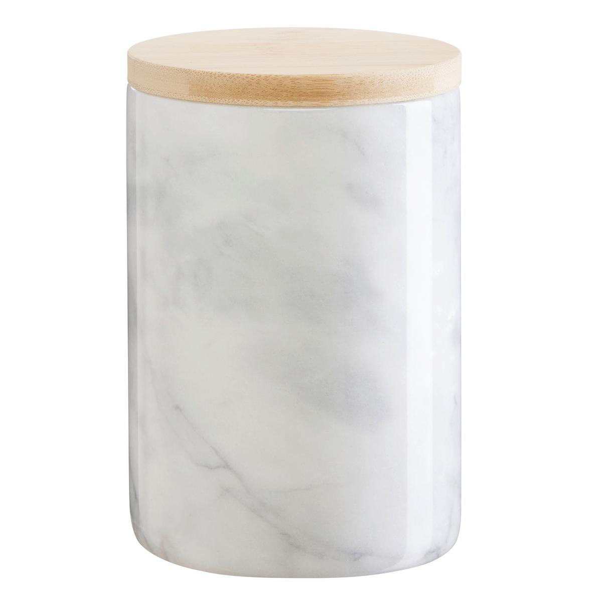 Dóza na potraviny Marble - S, 0,4l - bílá, Moderní, dřevo/plast (9/12,5cm) - Premium Living