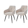 Armlehnstuhl-Set Verona II S 2er-Set - Beige/Schwarz, MODERN, Textil/Metall (55/85/61cm) - MID.YOU