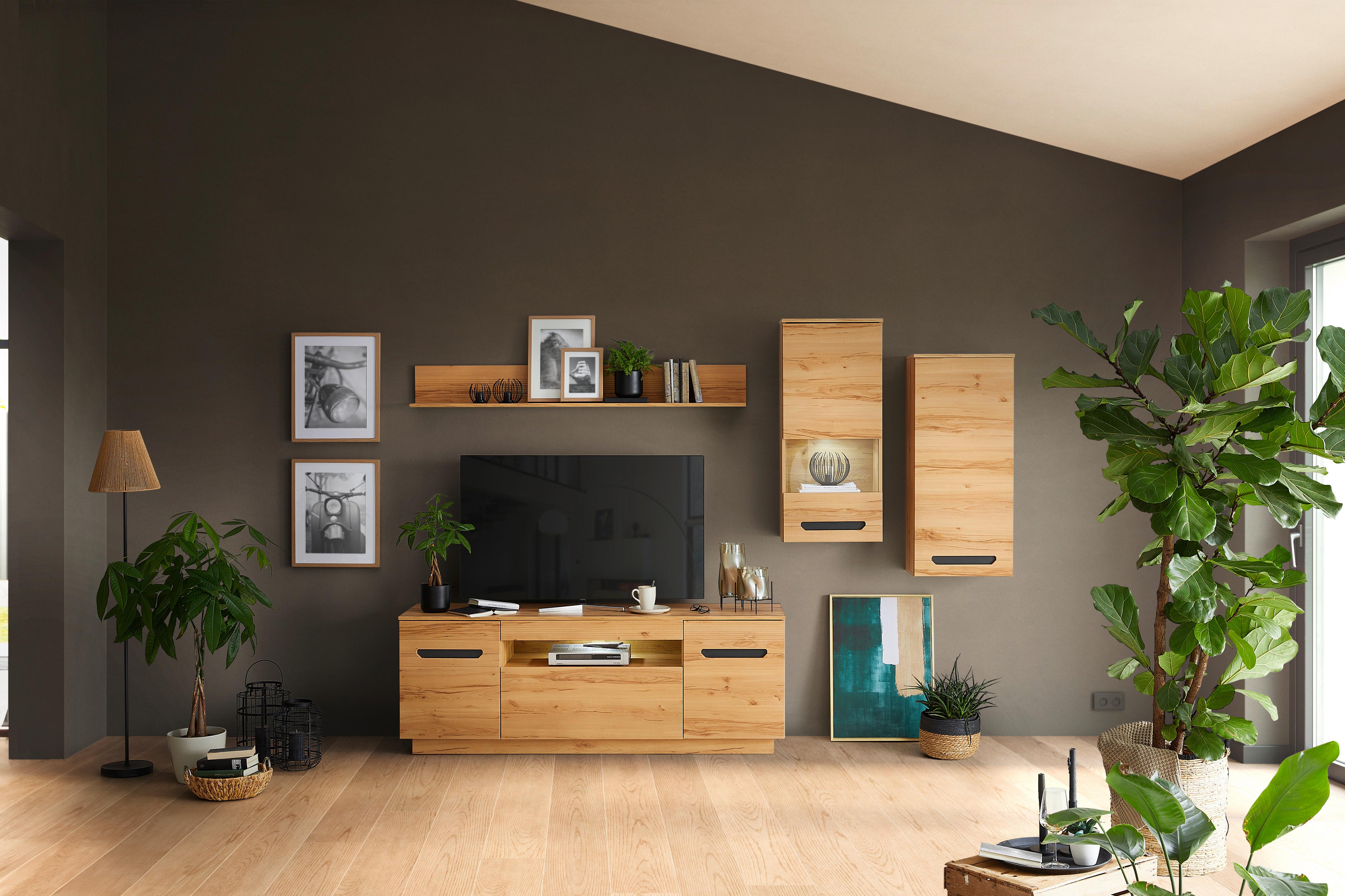 Stapelprogramm Alana - Schwarz, MODERN, Glas/Holzwerkstoff (270,4/195,4/64,9cm)