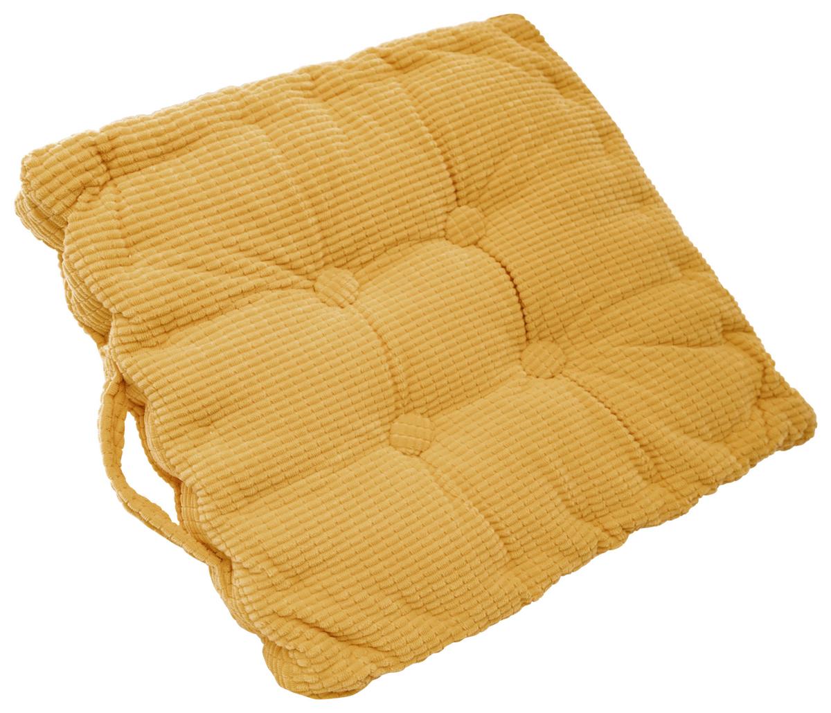 Sitzkissen Beate - Senfgelb, MODERN, Textil (40/40/8cm) - Luca Bessoni