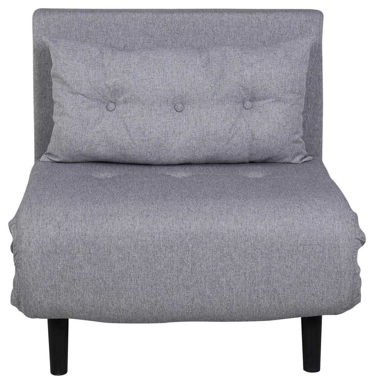 Schlafsessel Vicky - Schwarz/Grau, Design, Textil/Metall (70/88/80cm) - Livetastic