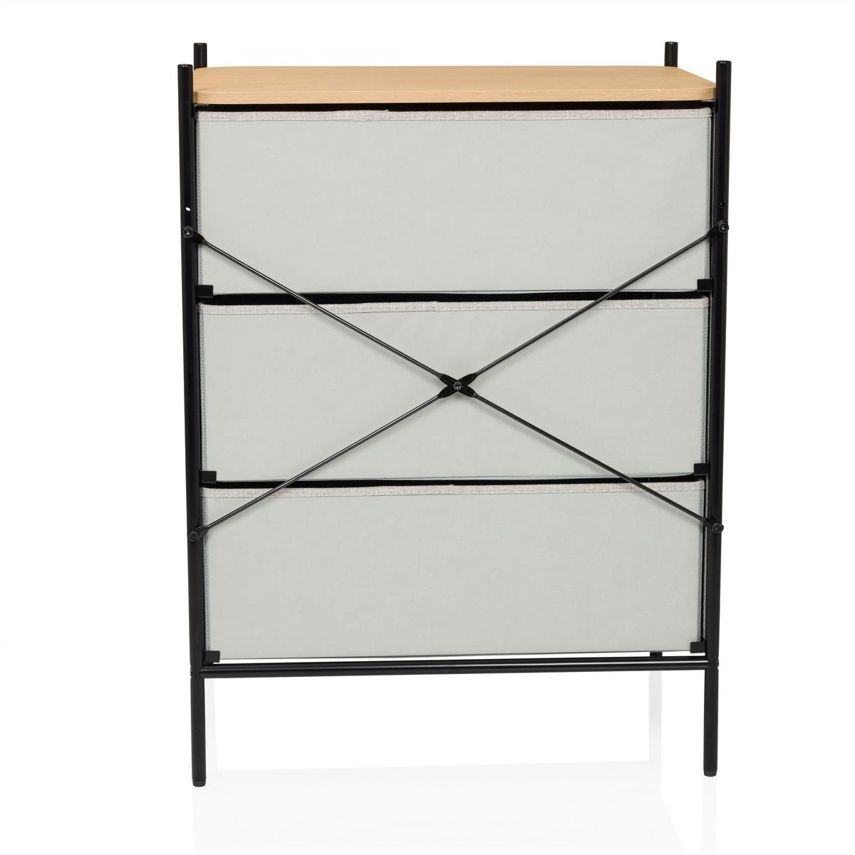 Kommode Stuvar Taupe B: 58 Cm - Taupe/Hellbraun, MODERN, Holzwerkstoff/Textil (58/79/39cm) - MID.YOU