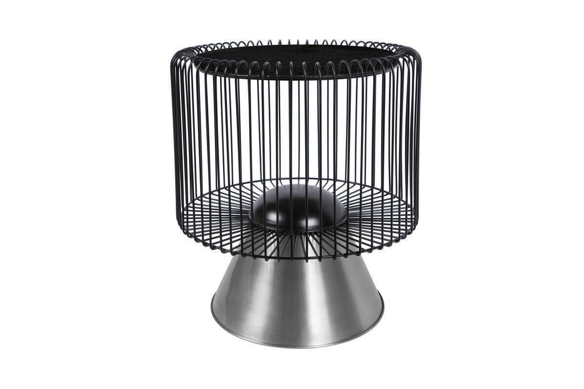 Odkládací stolek černá, barvy stříbra - černá/barvy stříbra, Basics, kov/kámen (51/51/56,5cm)