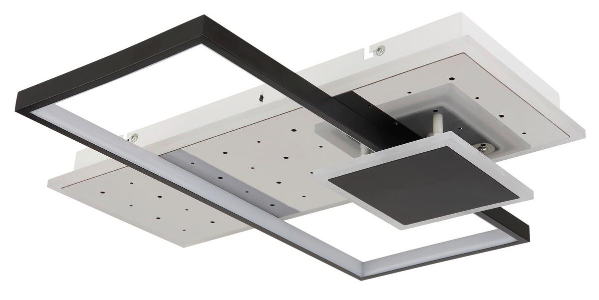 LED-Deckenleuchte 67146 - Opal/Schwarz, Design, Kunststoff/Metall (50/50/7,2cm) - Globo