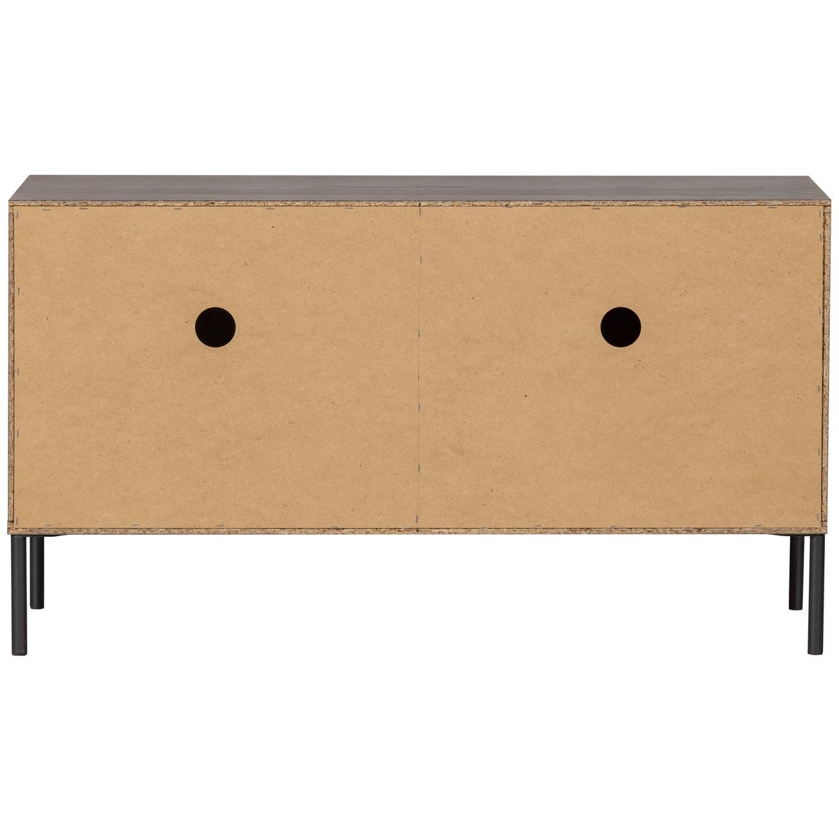 LOWBOARD Gravure Braun B: 100cm - Schwarz/Braun, Design, Holz (100/56/44cm) - Livetastic