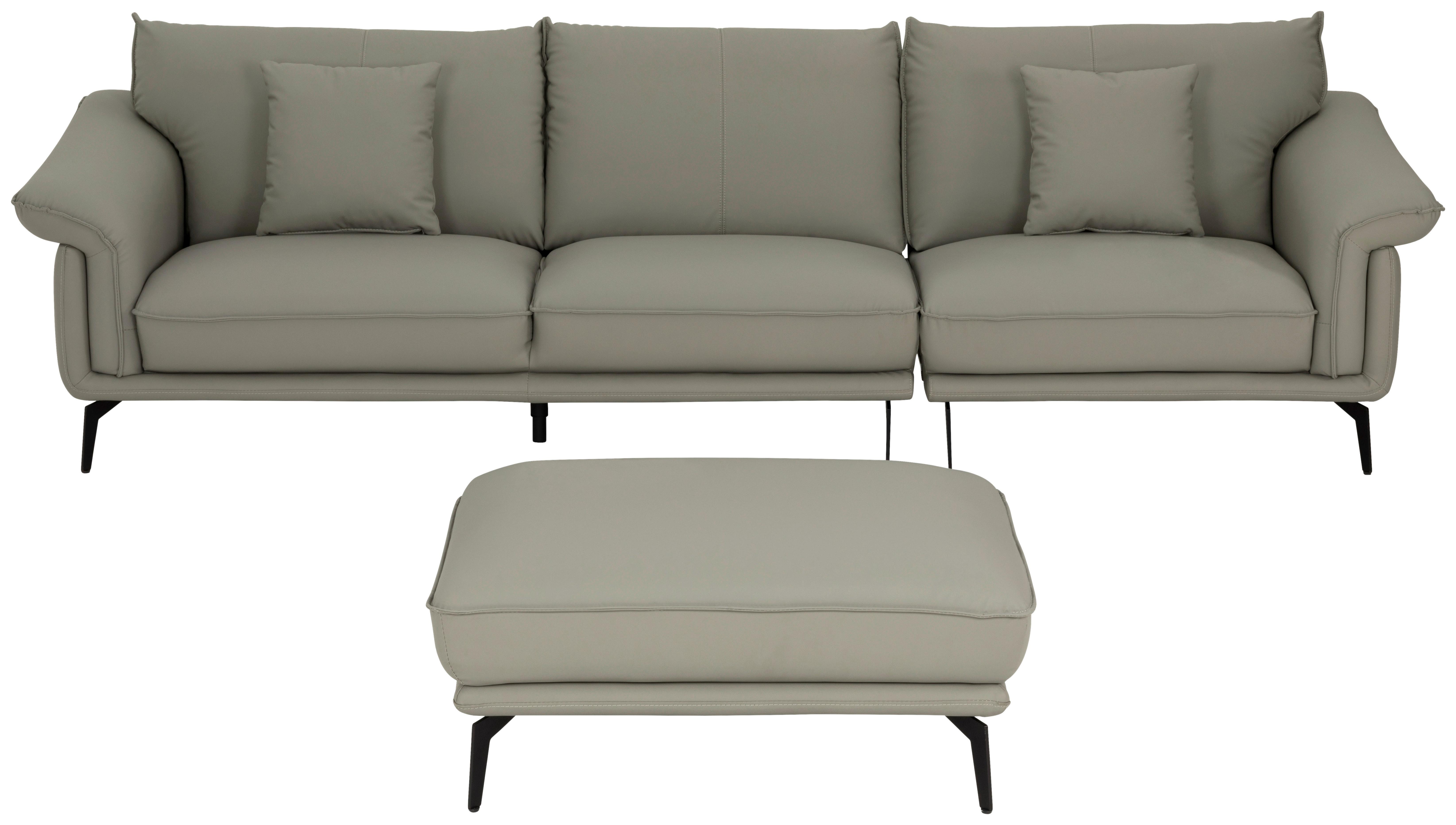 3-Sitzer-Sofa Daniele - Taupe/Schwarz, Design, Textil (289/84/92cm) - MID.YOU