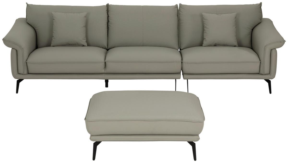 3-Sitzer-Sofa Daniele - Taupe/Schwarz, Design, Textil (289/84/92cm) - MID.YOU