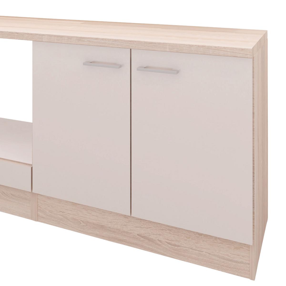 Küchenzeile Nepal ohne Geräte 270 cm Kaschmir/Eiche Dekor - Kaschmir/Eichefarben, MODERN, Holzwerkstoff (270cm) - FlexWell