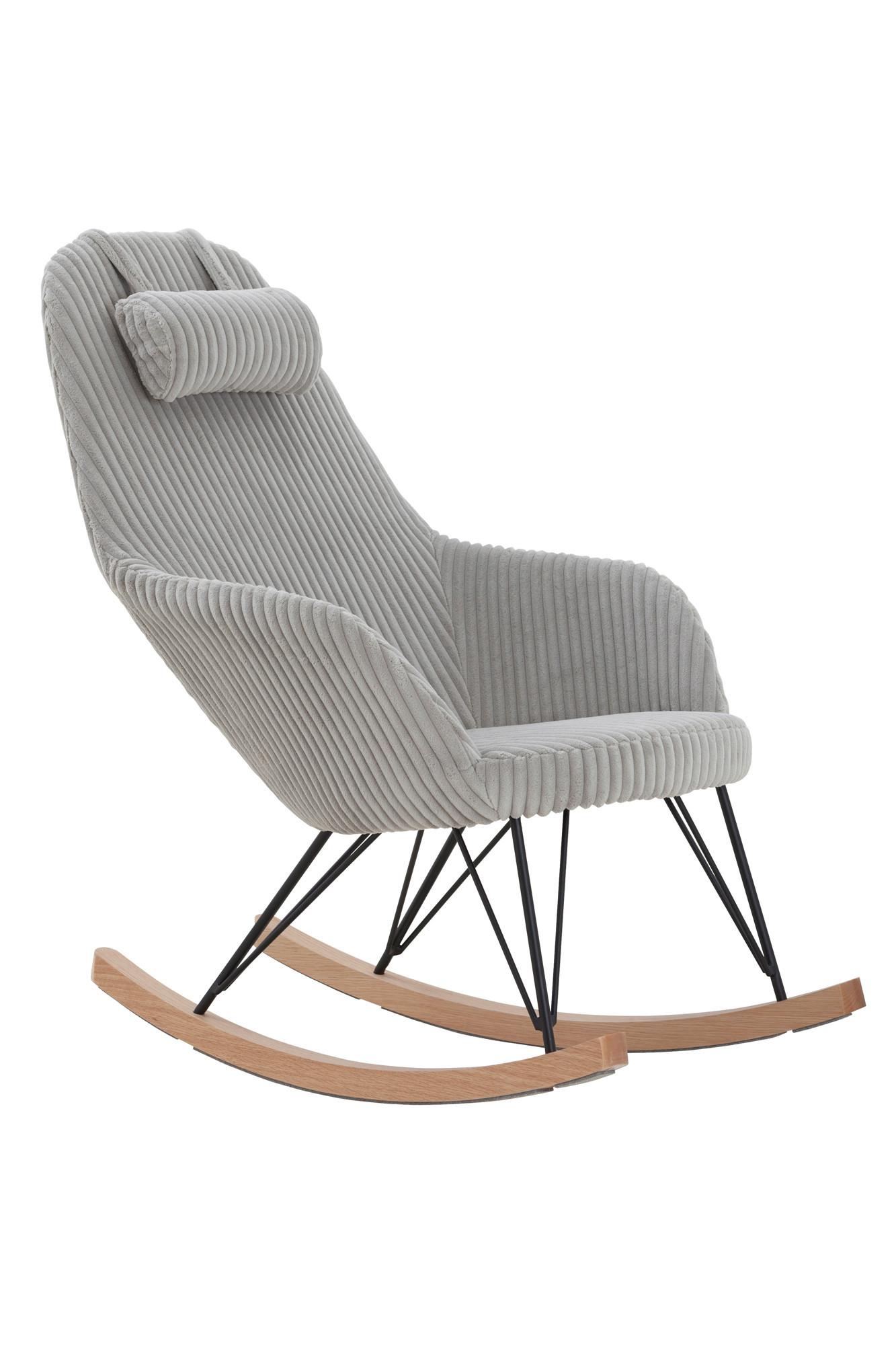 Schaukelstuhl Grau B: 102 Cm - Eichefarben/Schwarz, MODERN, Textil/Metall (102/109/66cm) - Livetastic