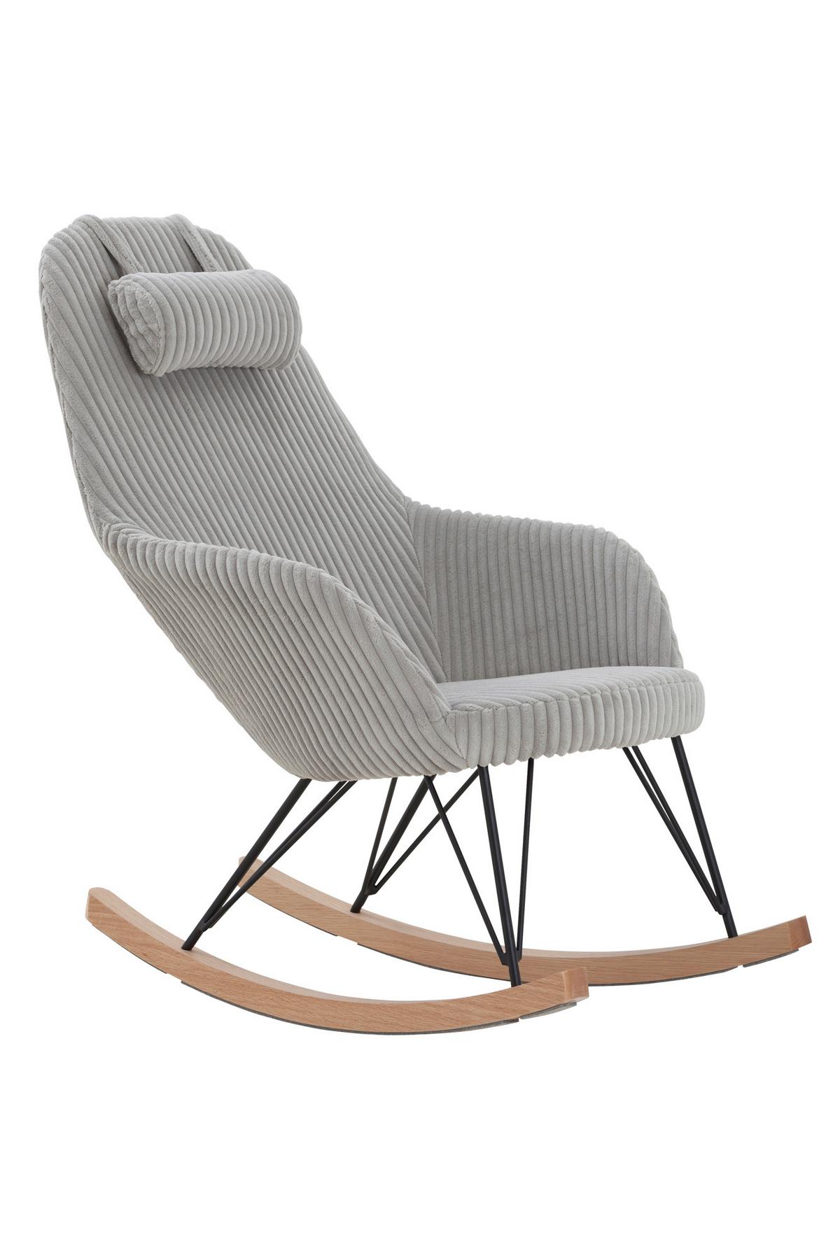 Schaukelstuhl Grau B: 102 Cm - Eichefarben/Schwarz, MODERN, Textil/Metall (102/109/66cm) - Livetastic