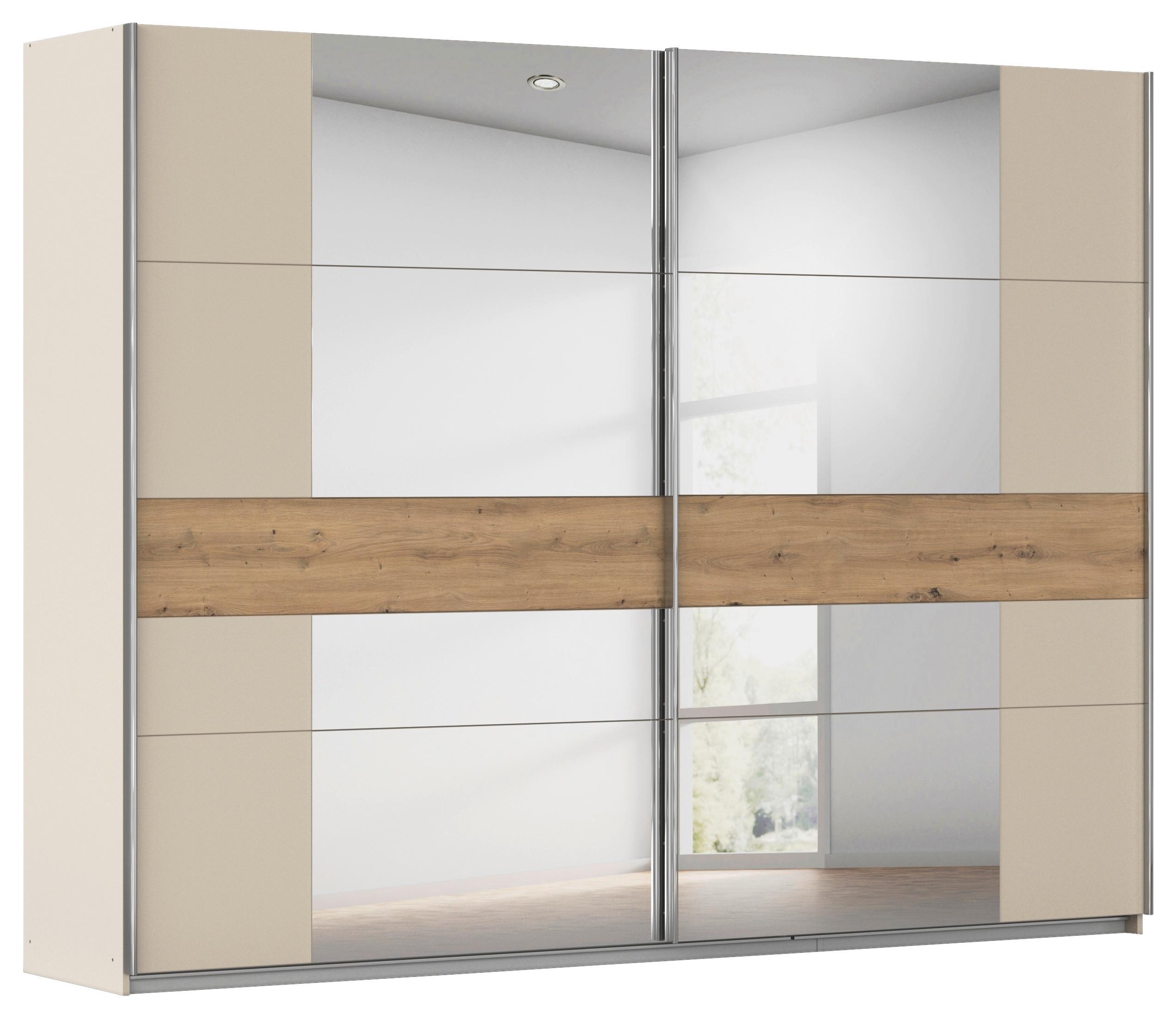 Schwebetürenschrank Mit Spiegel 271cm Calisto Champagner/eiche