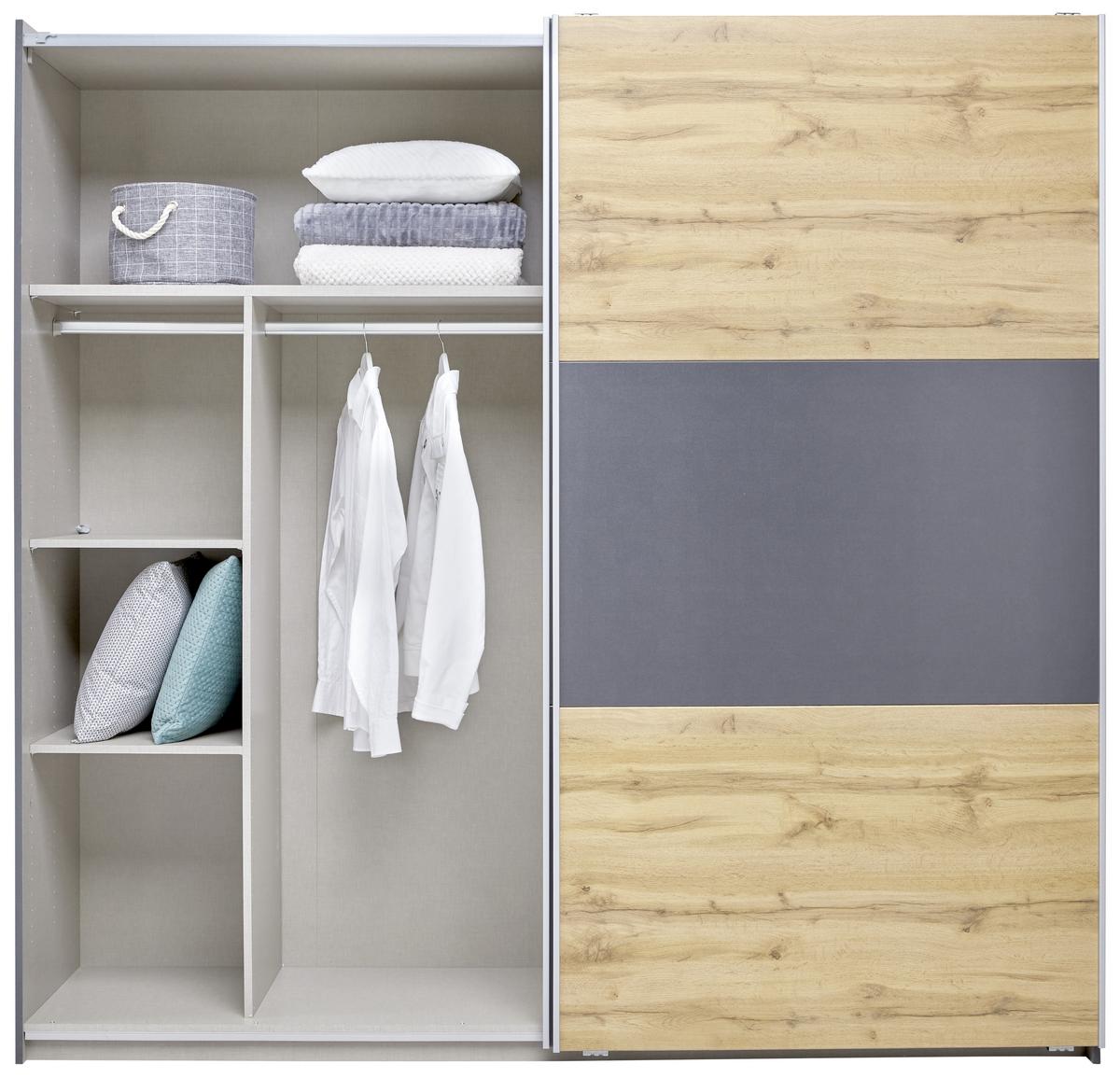 Inneneinteilung Kleiderschrank Universal Leinenoptik - Grau, MODERN, Holzwerkstoff (45/147/45cm)