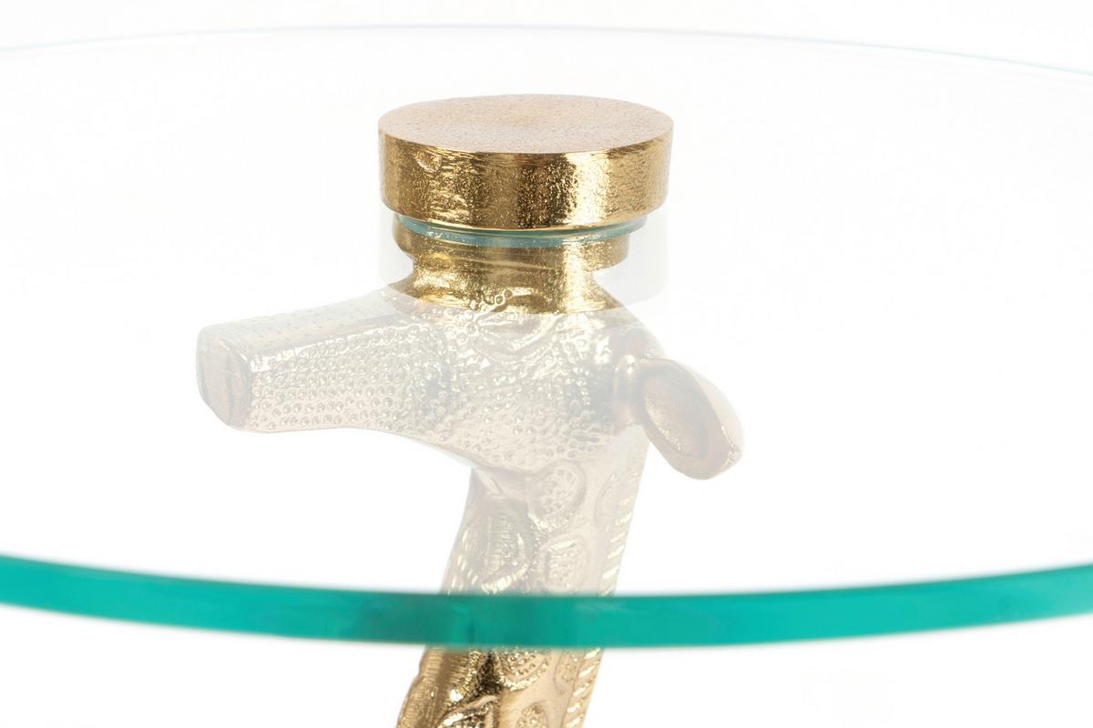 Beistelltisch Animalty 225 Goldfarben B: 58 Cm - Goldfarben, Design, Glas/Metall (40/40/58cm) - Kayoom