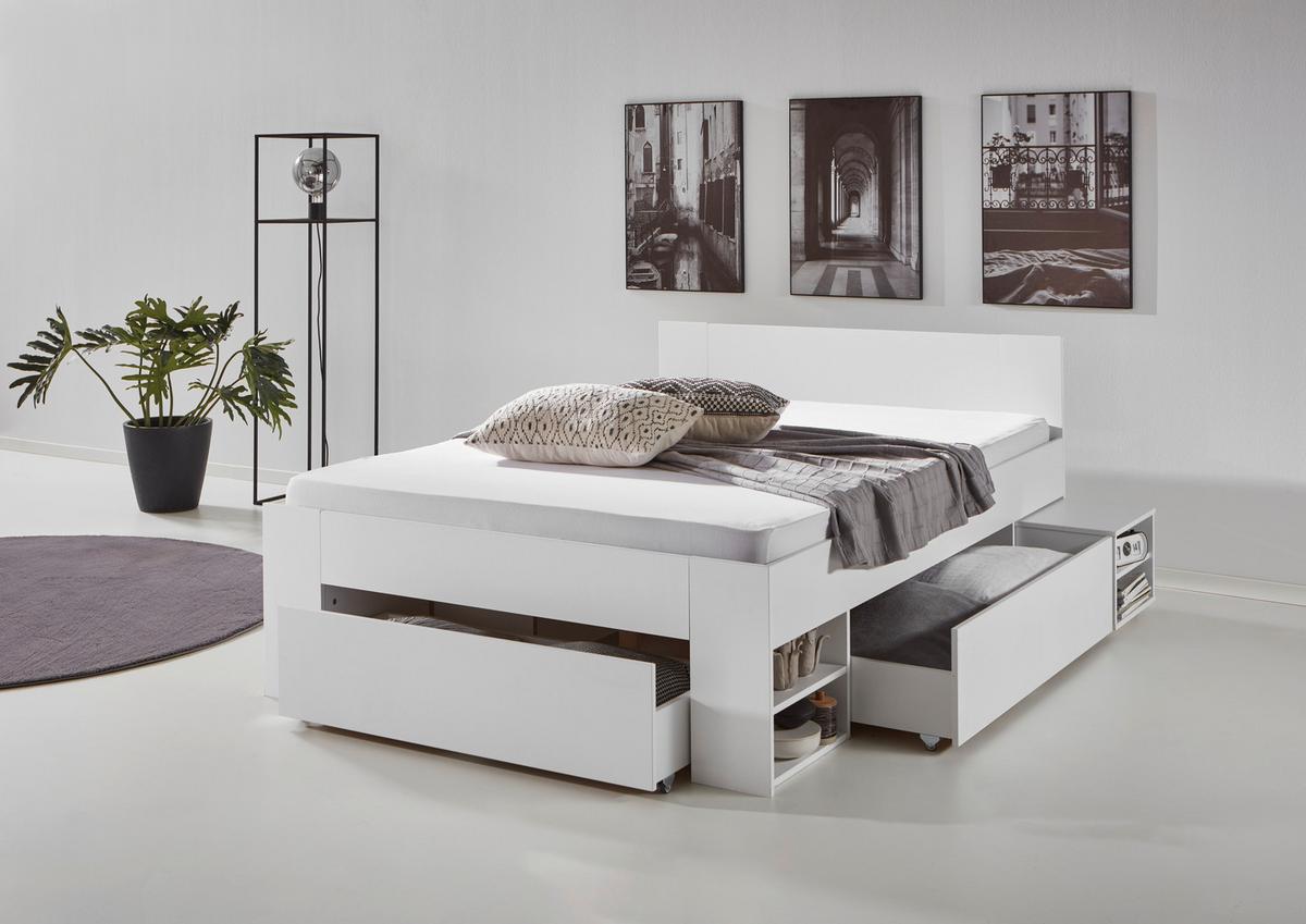 POSTEL S ÚLOŽNÝM PROSTOREM AZURRO 2-120 - bílá, Moderní, kompozitní dřevo (120/200cm)