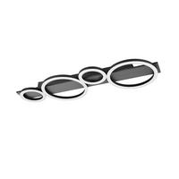 LED-Deckenleuchte Lumos Schwarz Weiß Alufarben L: 72cm - Schwarz/Alufarben, Design, Kunststoff/Metall (72/5,5/23cm) - Trio Leuchten