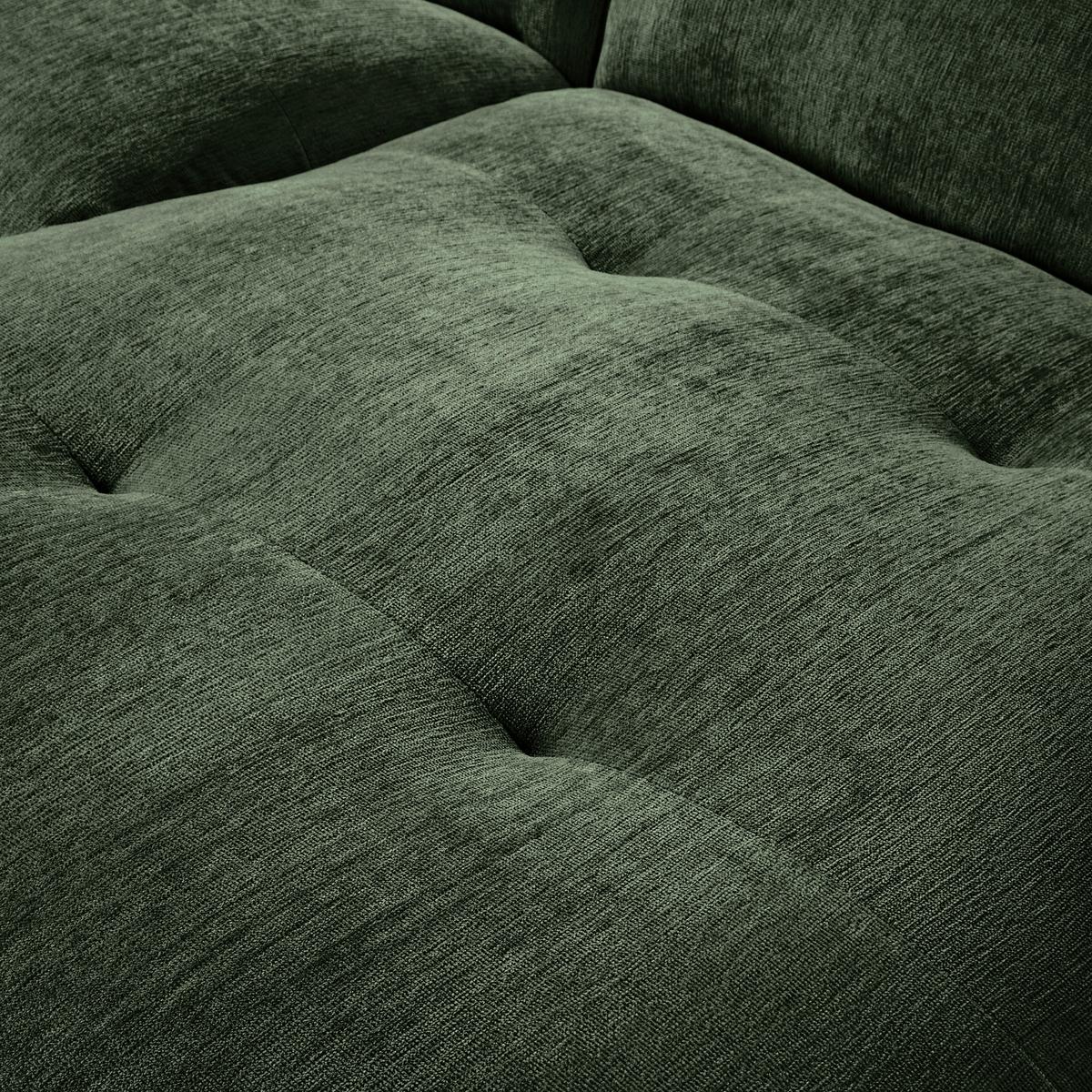 Ecksofa Fluffy Dunkelgrün S: 269x184 Cm - Dunkelgrün/Schwarz, MODERN, Textil (269/184cm) - Trendmanufaktur