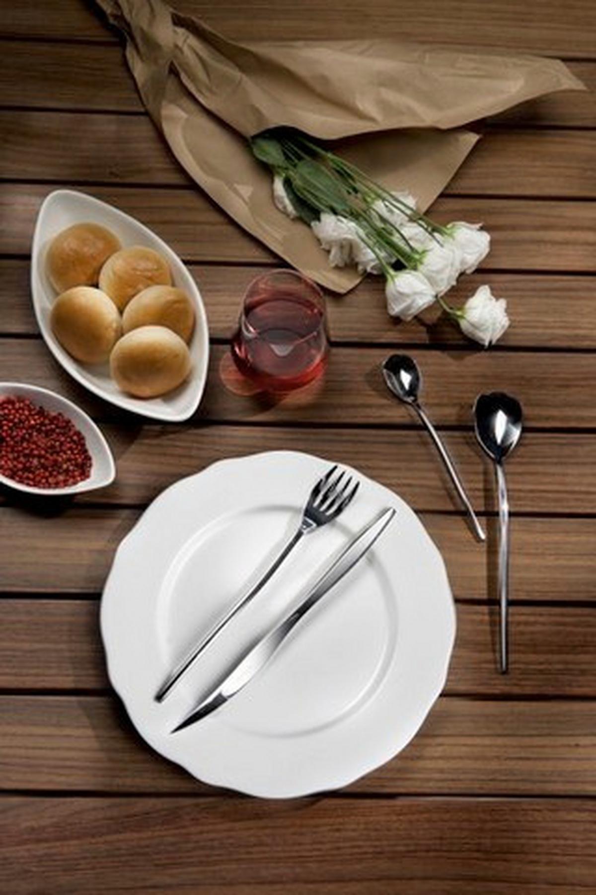 sada príborov TULIPANI - farba ušľachtilej ocele, Basics, kov (25,5/7/5,3cm) - Pintinox