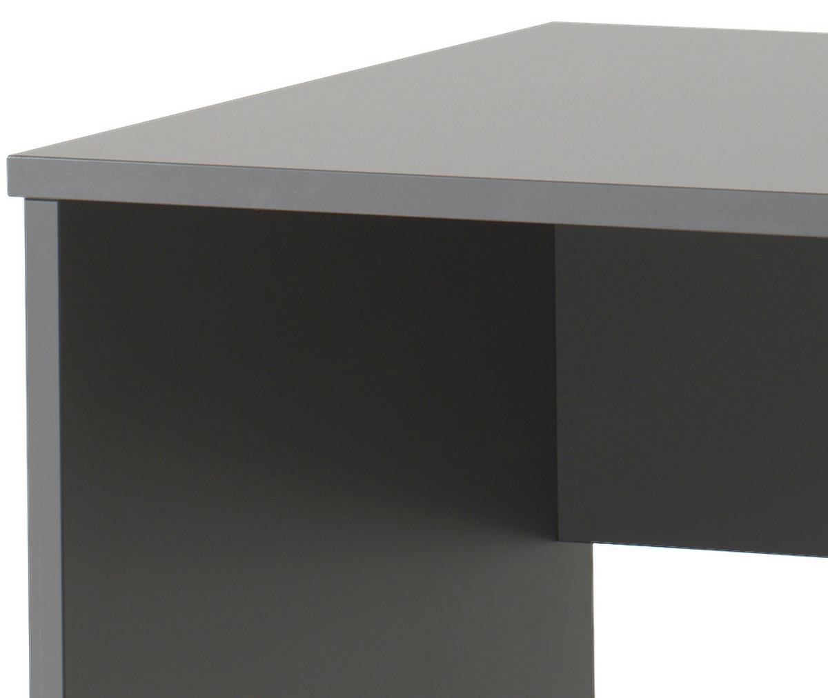Jugendschreibtisch B: 140 Cm H: 75 Cm London, Anthrazit - Anthrazit, MODERN, Holzwerkstoff (140/65/75cm) - MID.YOU
