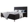 Boxspringbett mit Topper 180x200 cm Jump - Silberfarben/Schwarz, KONVENTIONELL, Textil (180/115/210cm) - MID.YOU
