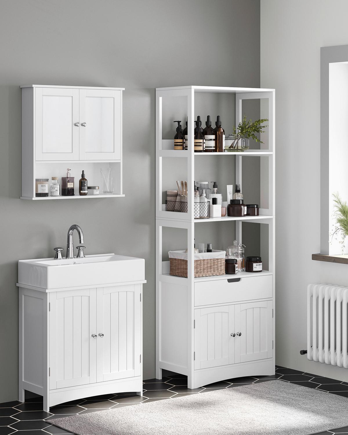 Hochschrank Floor Cabinet - Weiß, MODERN, Holzwerkstoff (60/154/32,5cm) - MID.YOU